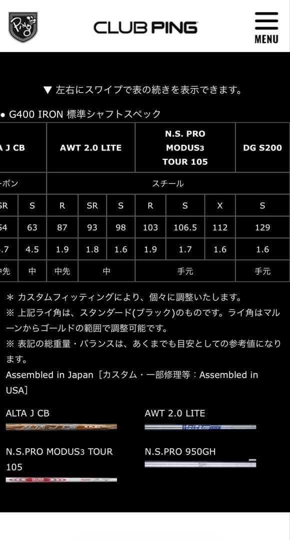 【名器】G400 modus105 フレックスs アイアンセット