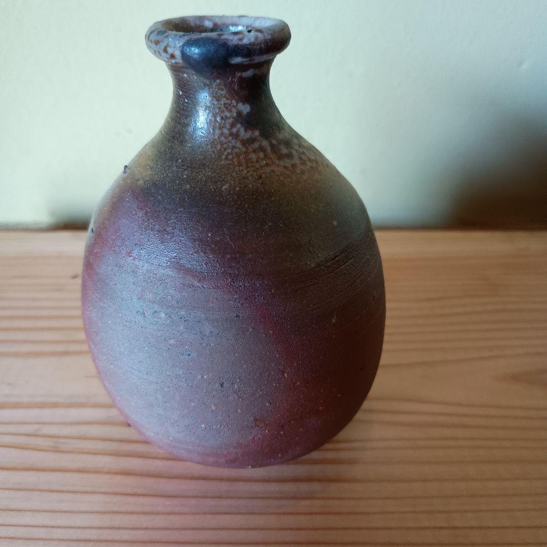 あ*様 人間国宝 藤原雄 作 備前　徳利　共箱　共布　栞 　窯変