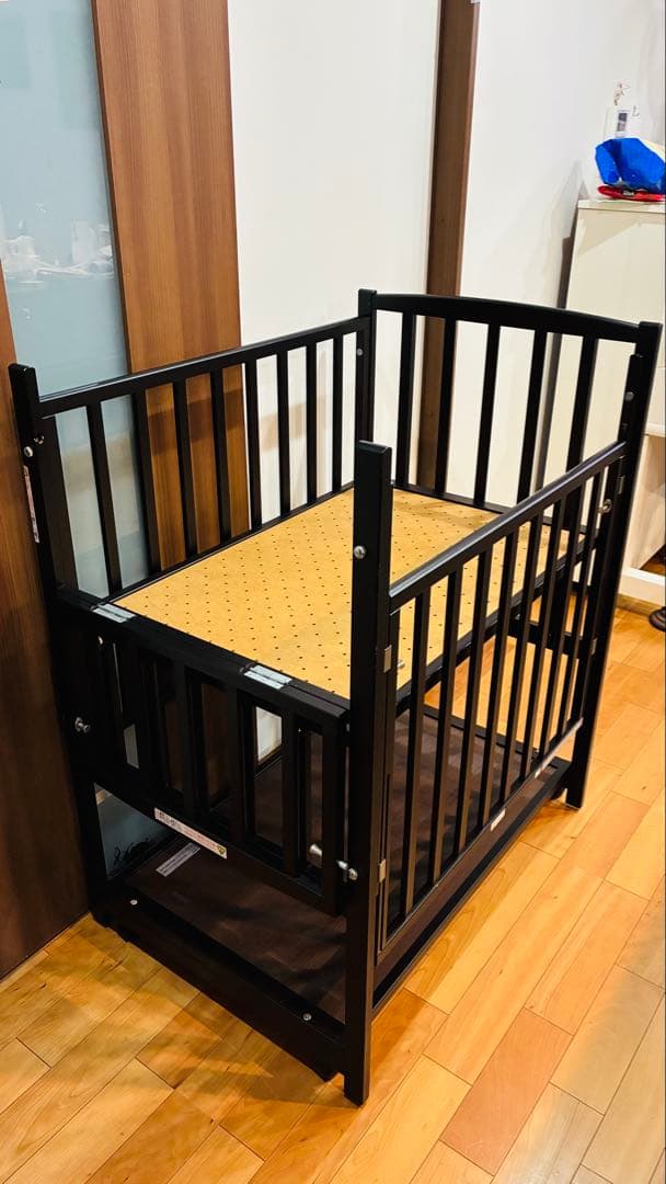 ヤマサキ ベビーベッド ミニサイズ ツーオープン（国産・ハイタイプ）