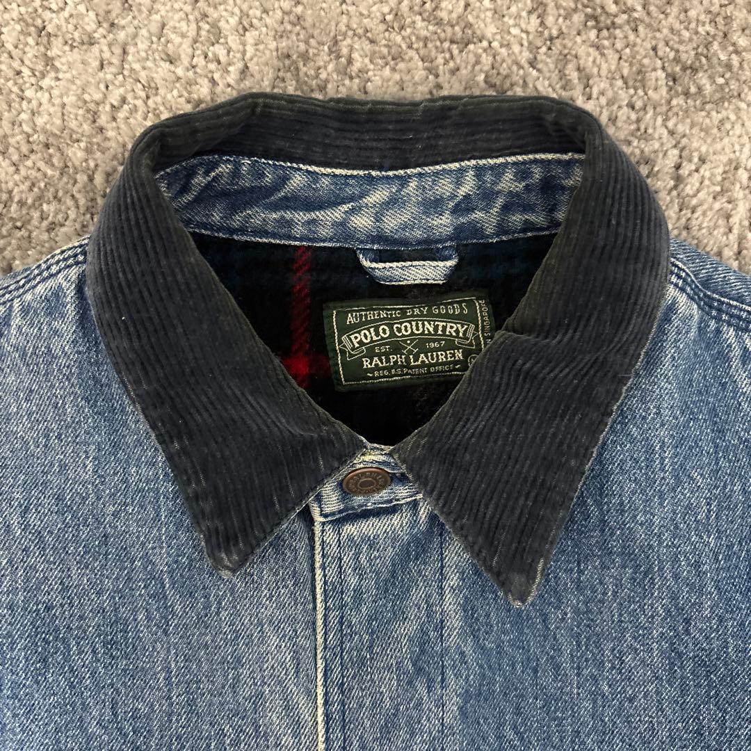 POLO COUNTRY ポロカントリー デニムカバーオール M 襟コーデュロイ