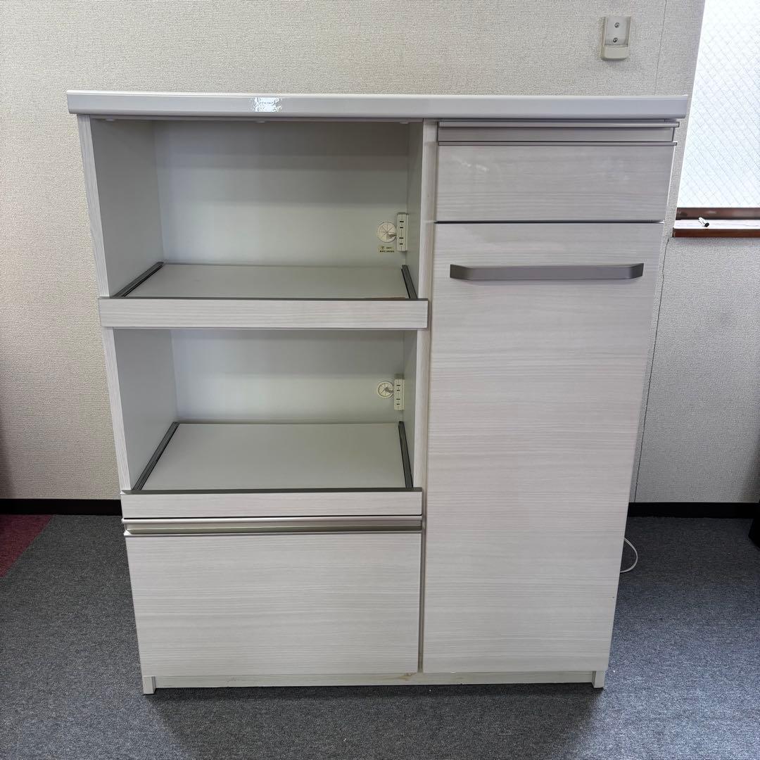 ホワイト 木目調 キッチンボード　レンジ台　創愛ファニチュア