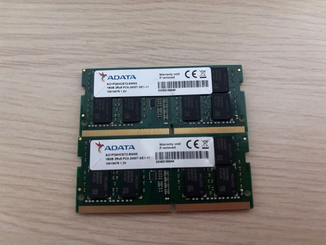 ノートPC用ADATA PC4-2400T 32GB( 16GB×2枚)