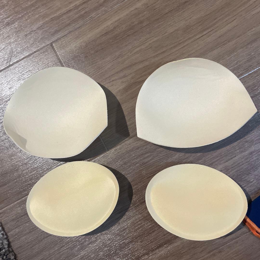 PAMEOPOSE パメオポーズ　ネイビーオレンジ ペプラム水着 2ピース