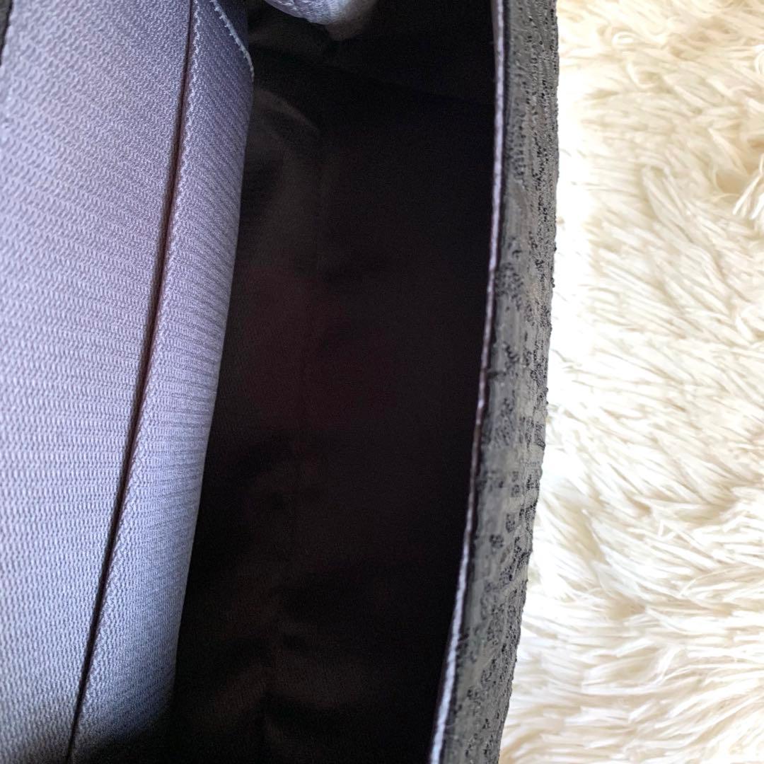 くみちゃん様　IWASA 岩佐　米沢織　フォーマルバッグ ブラック　タッセル付き