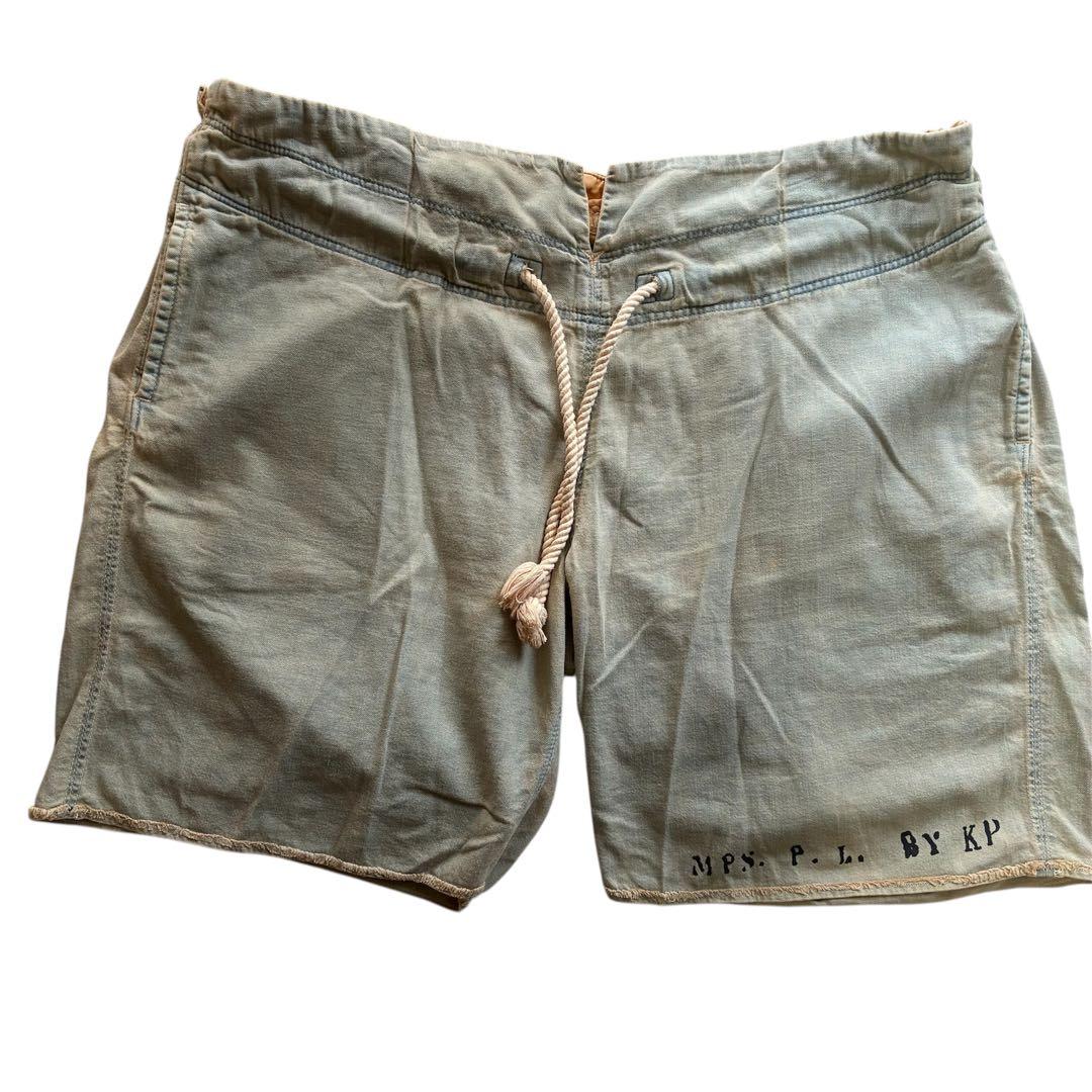 KAPITAL 12ozデニムジャイアントヘミングショートパンツ 淡色リメイク