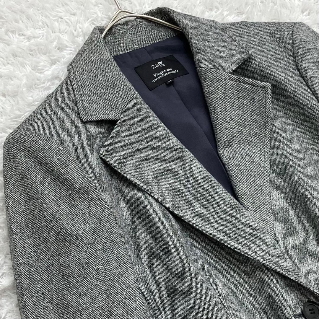 極美品✨23区 セットアップ スカート 大きいサイズ 44 3L シルク グレー