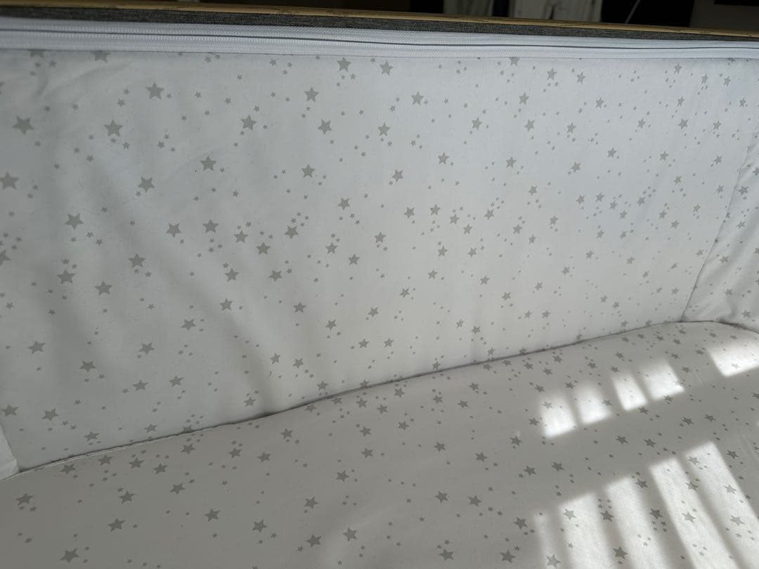 【Y】HZDMJ ベビーベッド グレー 蚊帳付き