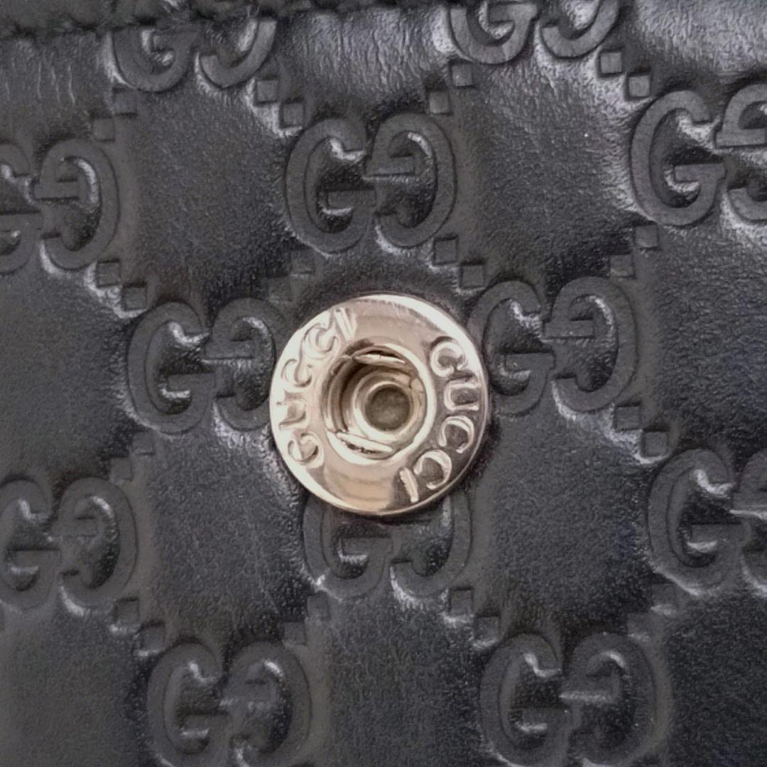 美品 GUCCI キーケース 6連 マイクロシマ レザーブラック