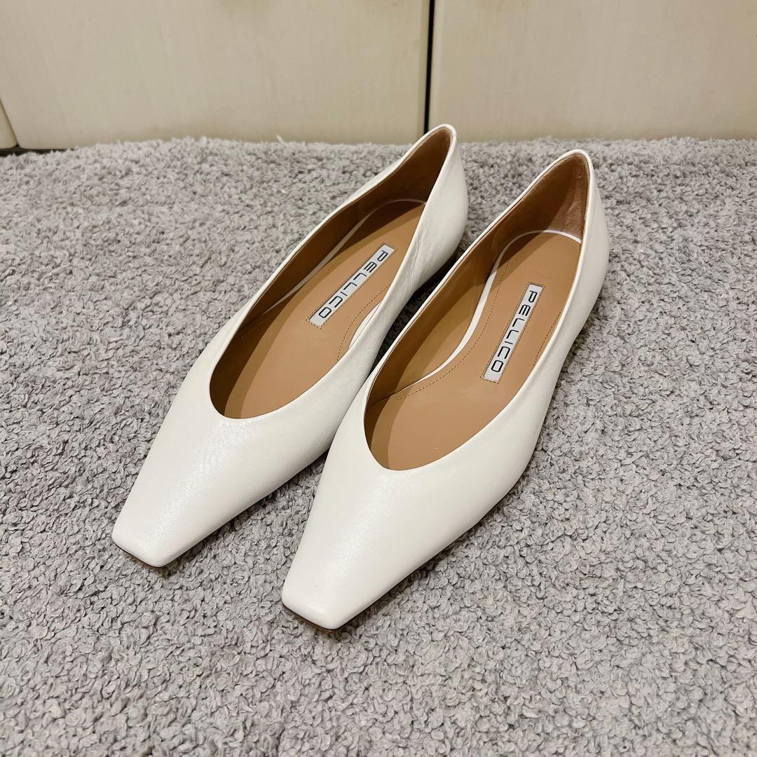 極美品PELLICO セミスクエアトゥ パンプス 37 ペリーコ