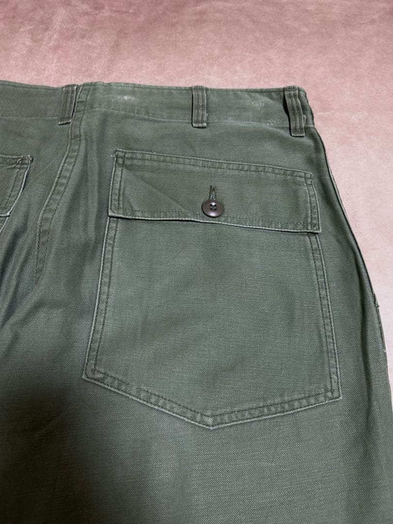 60s US Army OG 107 ベイカーパンツ W34 L33 ボタン