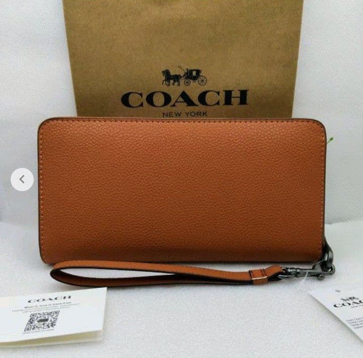 新品未使用コーチ長財布ホース&キャリッジオレンジブラウンレディースメンズ送料無料