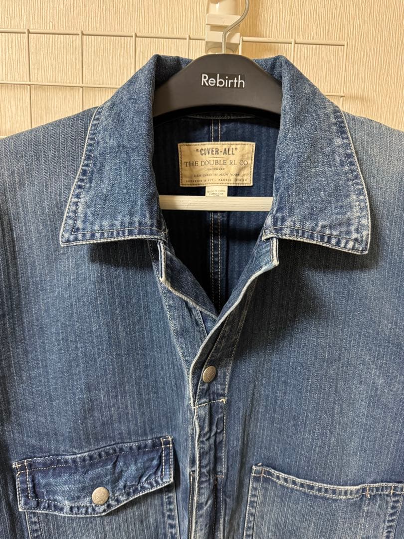 RRL ダブルアールエル　インディゴ　ヘリンボーン　オールインワン　つなぎ