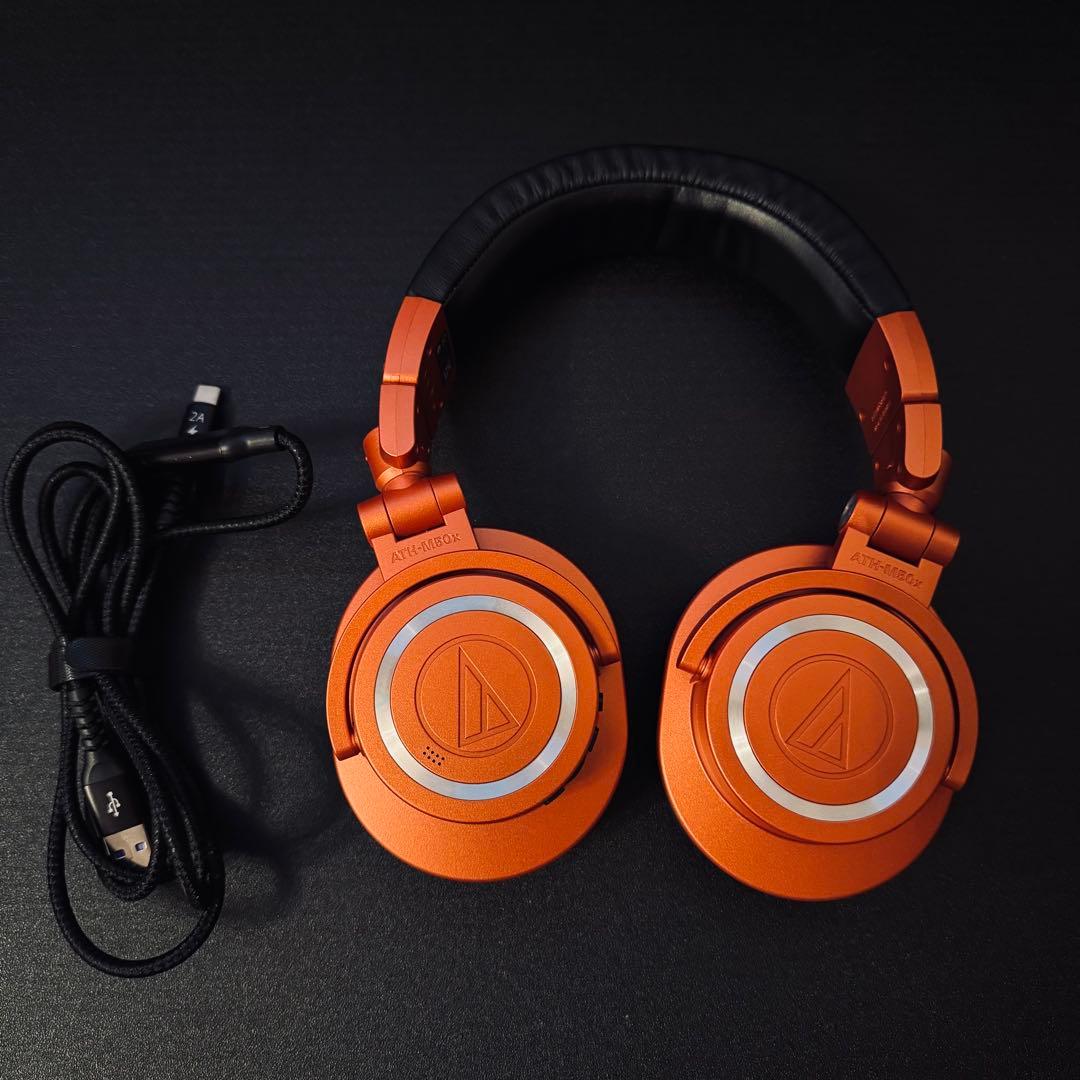 【美品】ATH-M50xBT2 オレンジ ワイヤレスヘッドホン