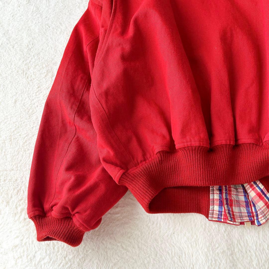 ピンクハウス ビンテージブルゾン ワッペン 裏地チェック 赤 フリーサイズ