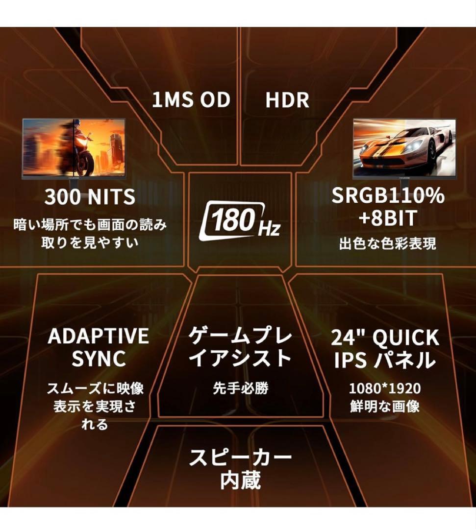 Minifire ゲーミングモニター 24インチ 180Hz