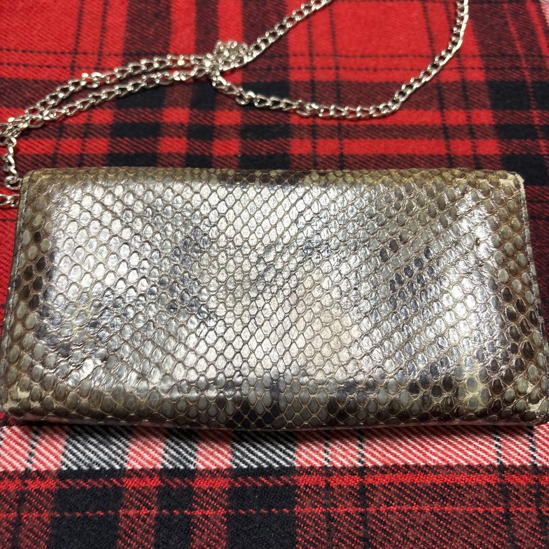 ■ 龍庵弧月 GUCCI グッチ パイソン チェーンウォレット ■