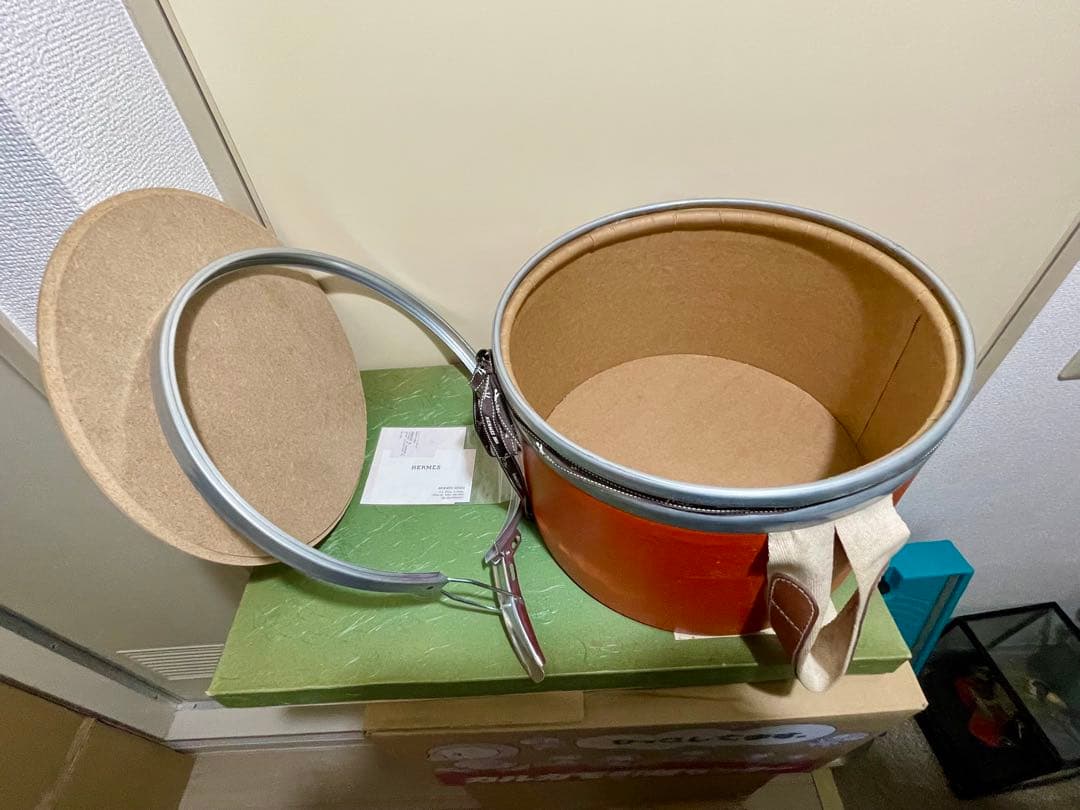 HERMES サドルボックス 30cm エルメス 馬具缶 H800343E 9J