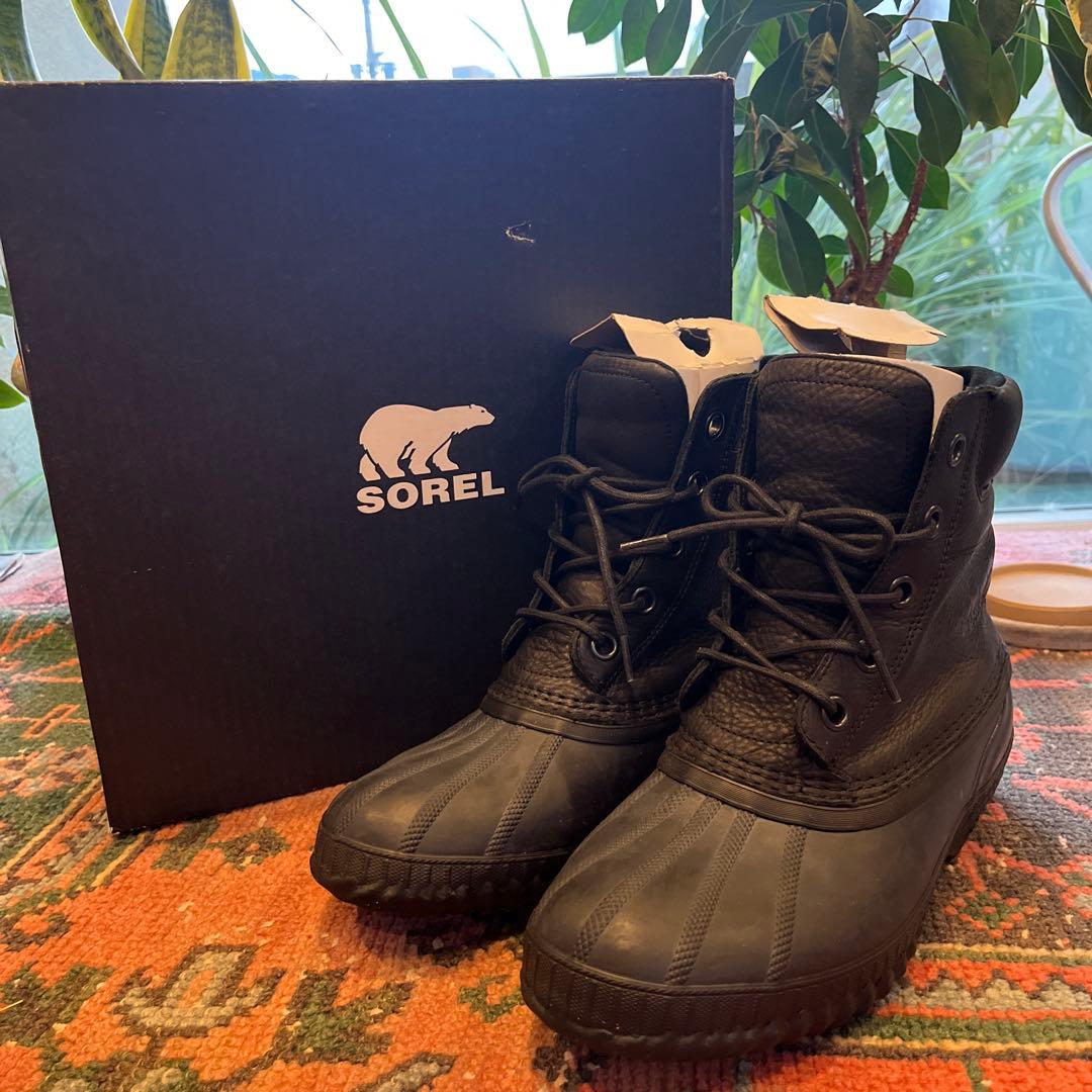 SOREL 防水性 ブラックレザーブーツ