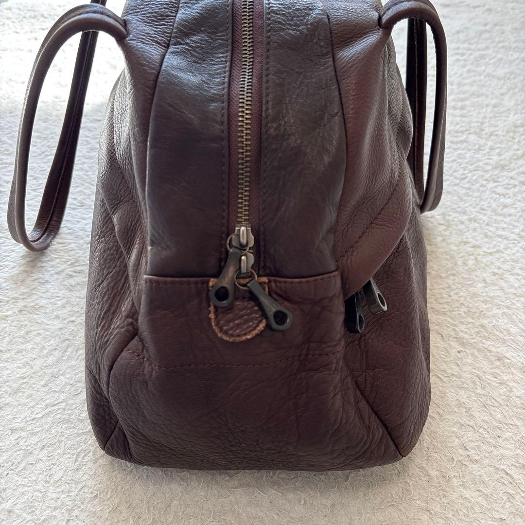 Mr.OLIVE ウォータープルーフ　レザーボストンバック　ブラウン