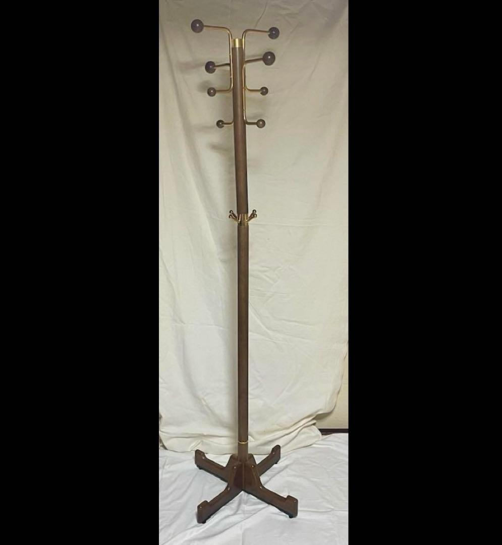 ★ karimoku カリモク　ポールスタンド コートハンガー　木製　ゴールド