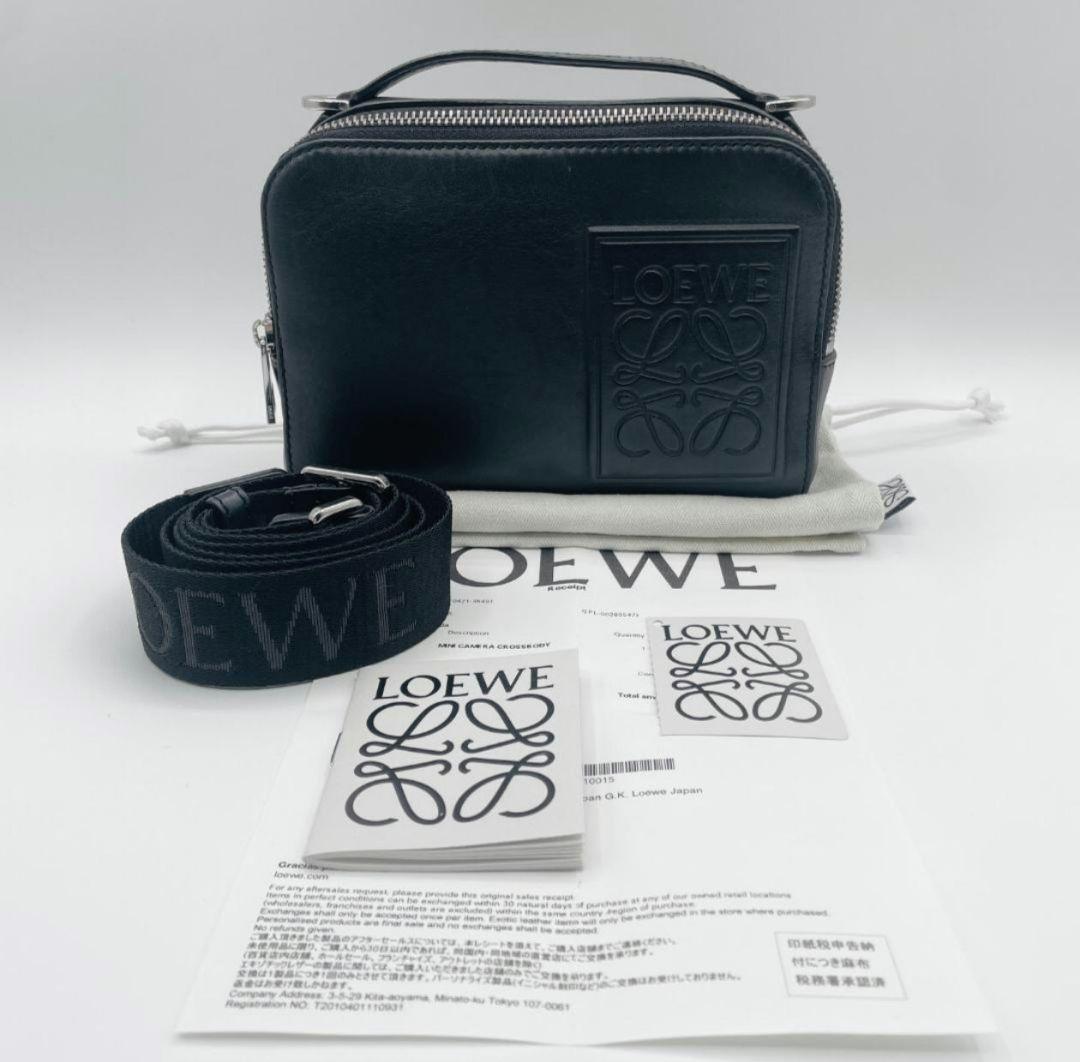 【美品】ロエベ クロスボディ カメラ バッグ ブラック ショルダー