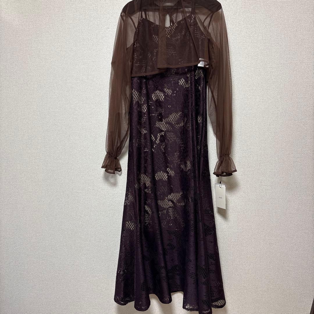 etoll パープルシフォンパーティードレス