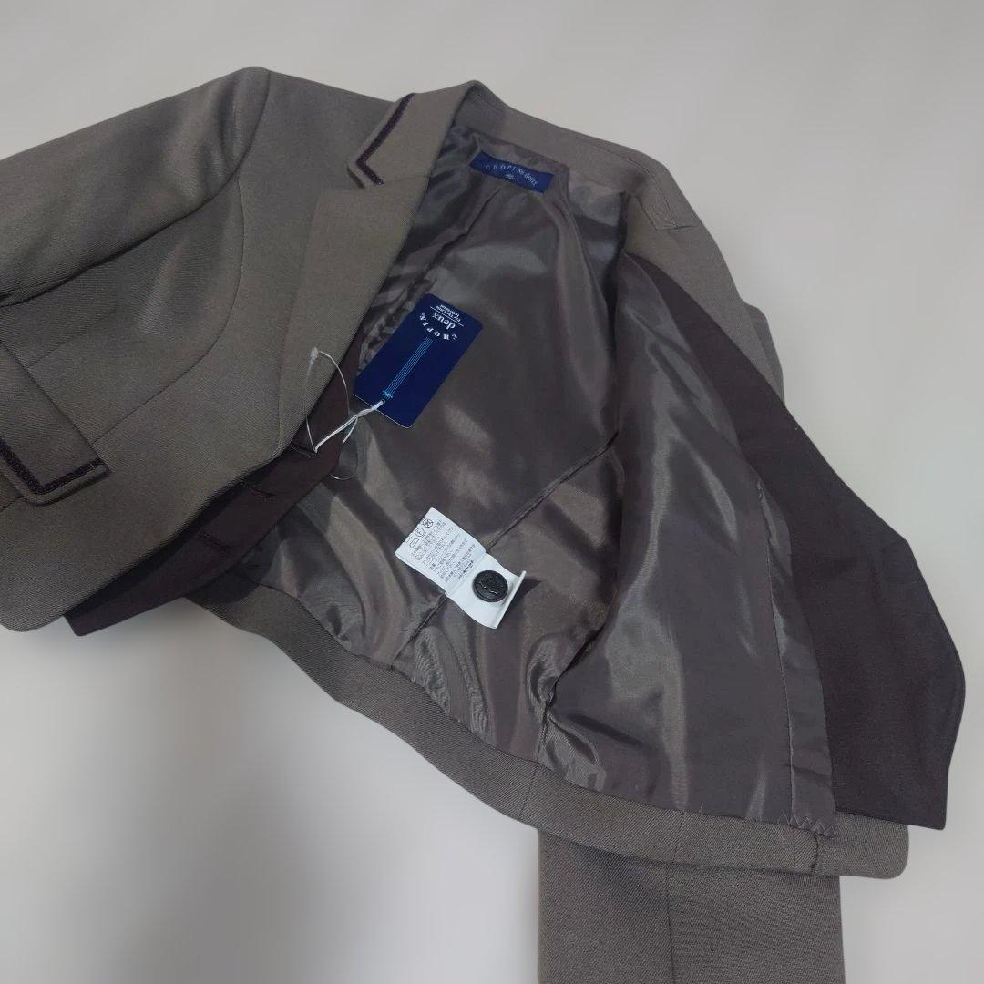 最終ショパンドゥ150　フォーマル５点フルセット　ブラウン系　チェック　タグ付