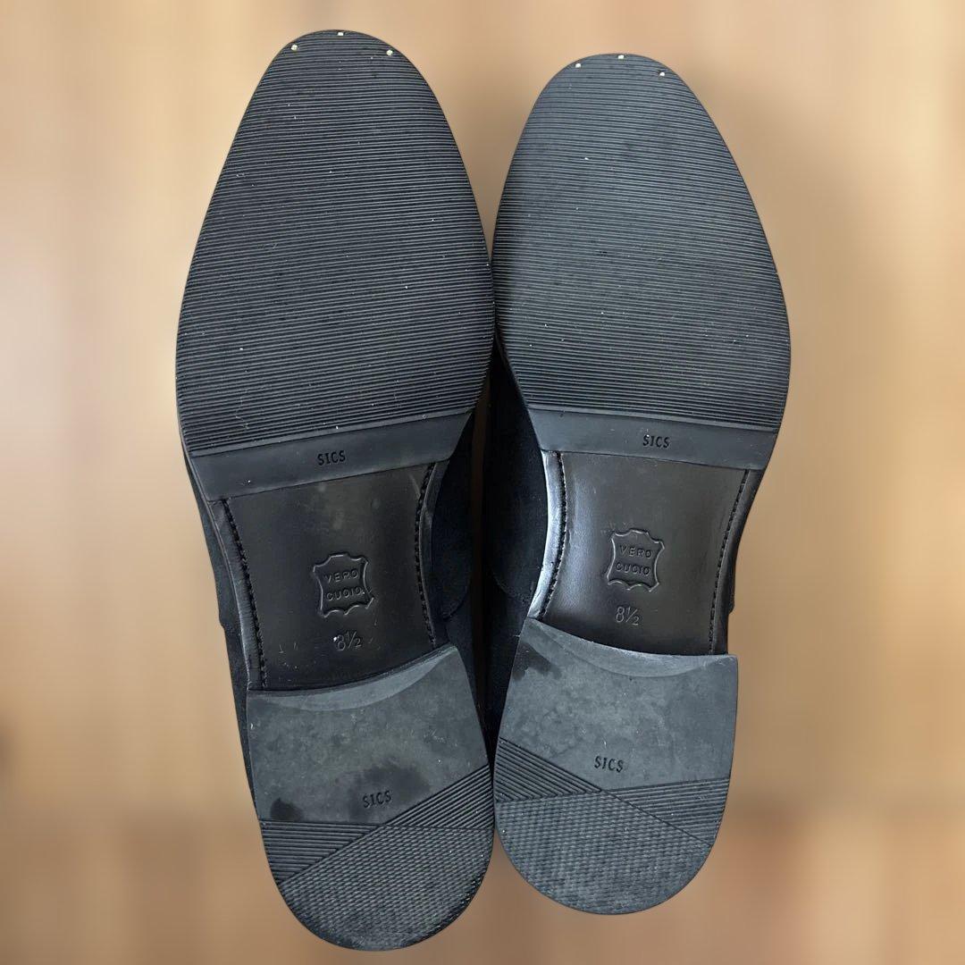 ユナイテッドアローズ ブラック スエード ストレートチップ シューズ 8 1/2