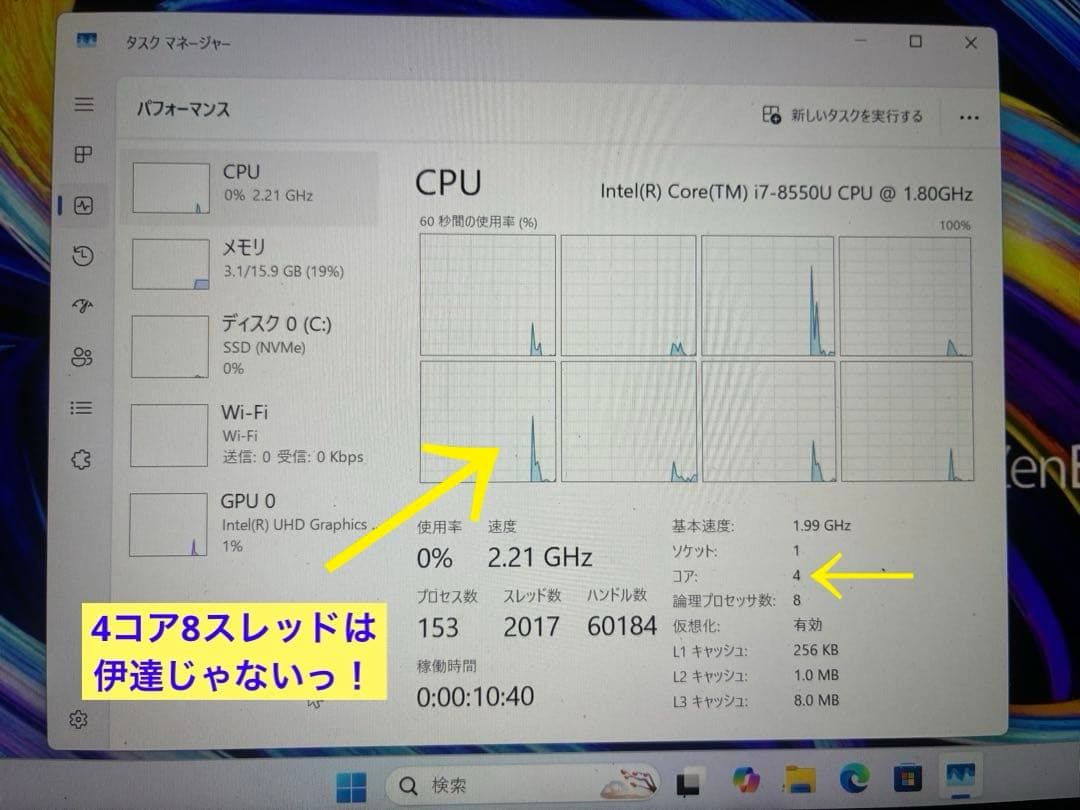 asus zenbook DX UX3490 i7/16GB Office付