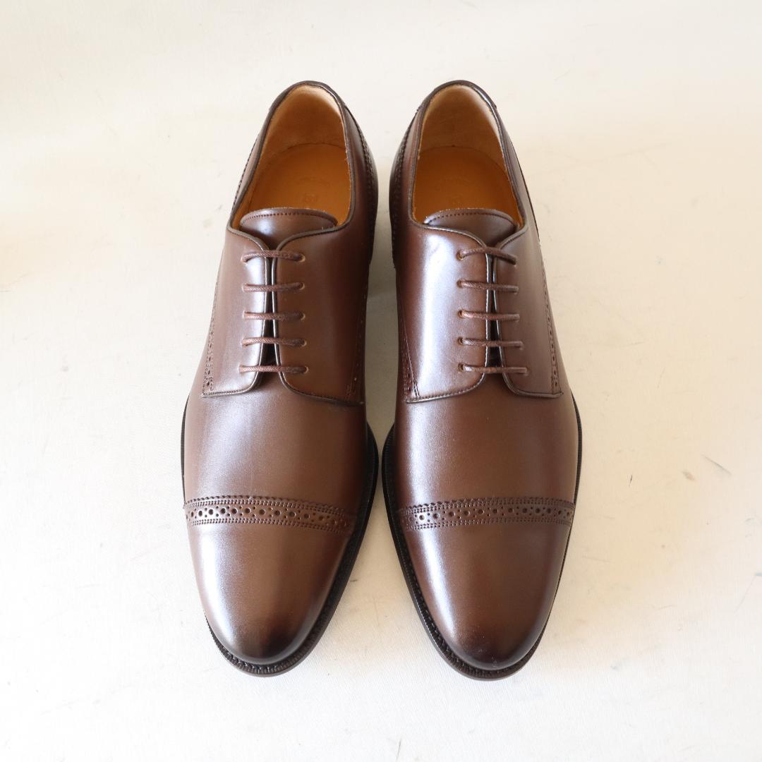 【未使用】BALLY パンチドキャップトゥ レザーシューズ EU6 茶 革靴