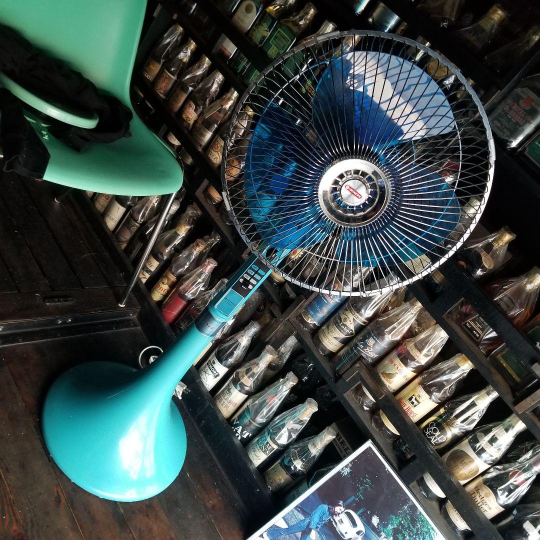 1979年　ポストモダン　大型　日立　扇風機　そよ風　ターコイズ　S-35MK