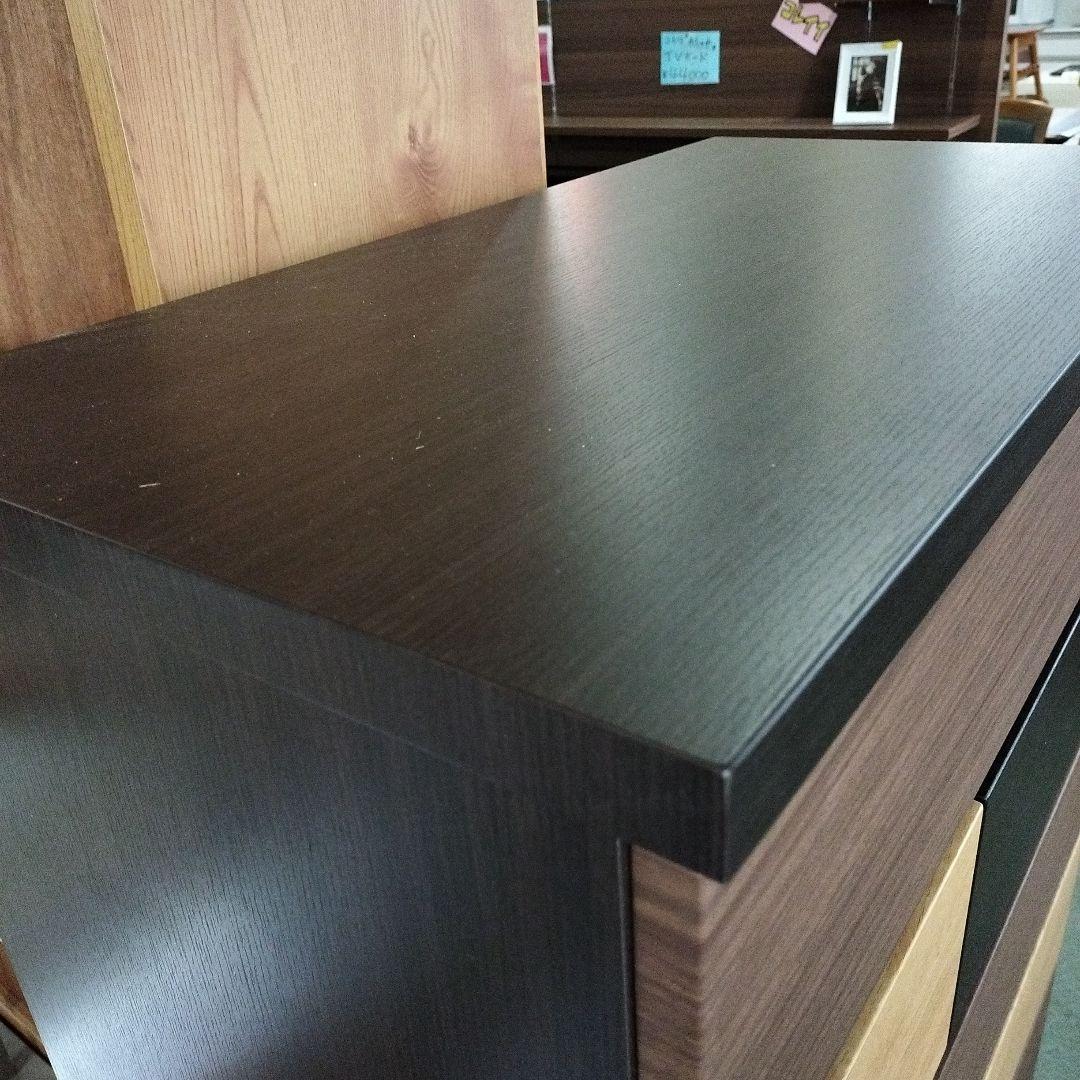 y【美品】ニトリ　ハイチェスト（カレナ80HC DBR）木目調家具