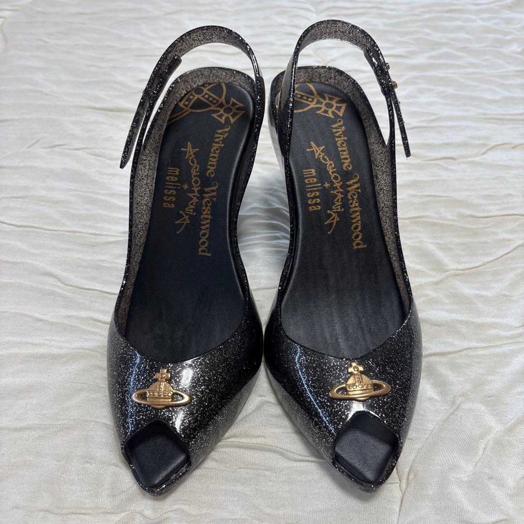 Vivienne Westwood Melissa サンダル ブラックグリッター