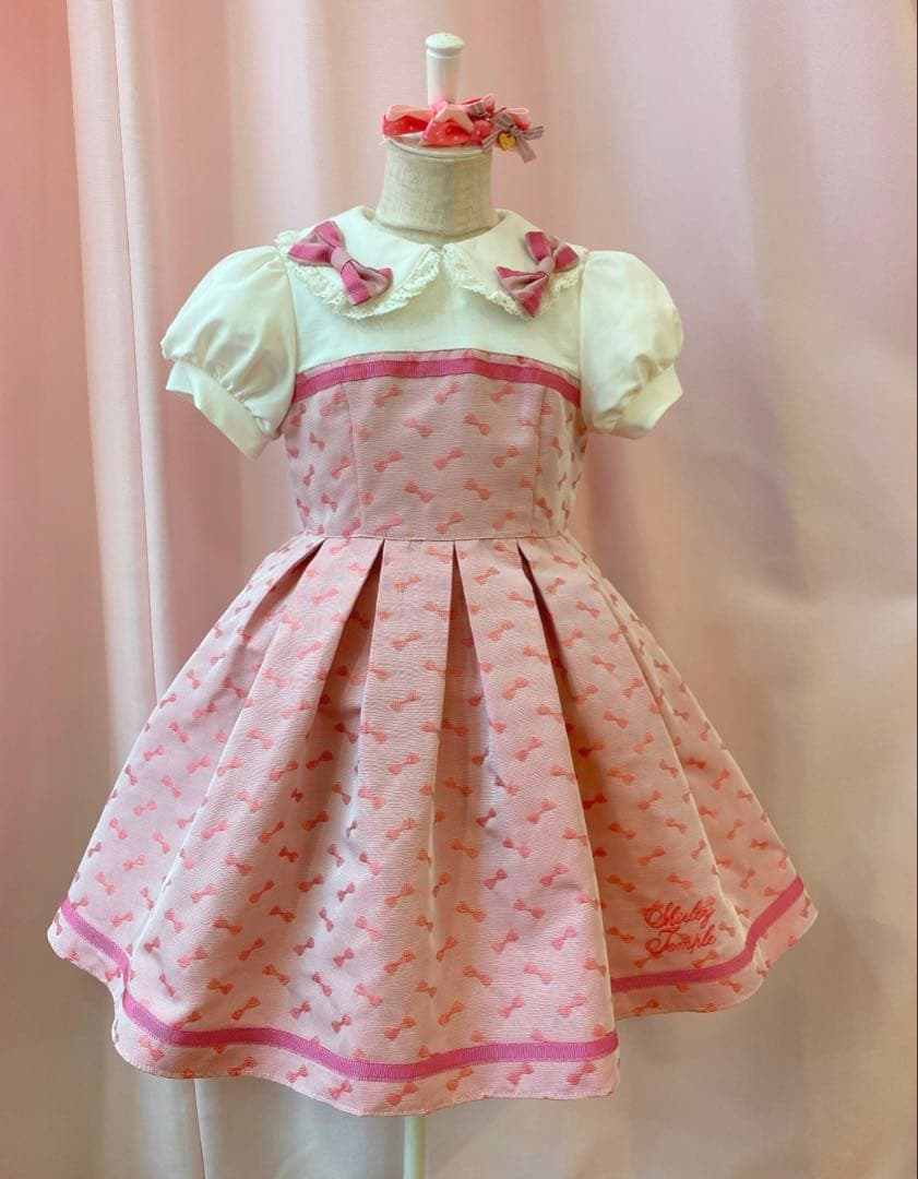 シャーリーテンプル♥︎リボン襟付きワンピースとジャケットセット　120cm