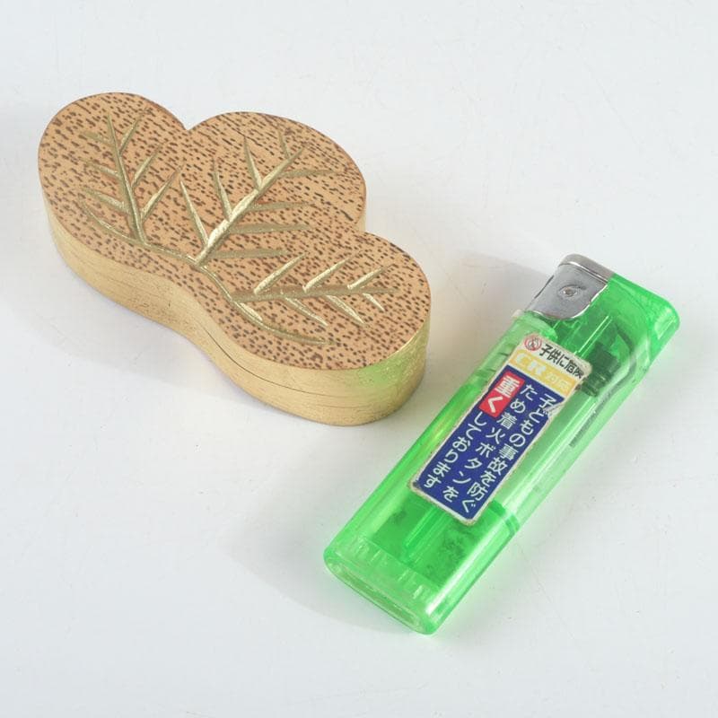 marimo　茶道具　雅象作　古竹内黒柿金塗　松竹香合　共箱　V　9490