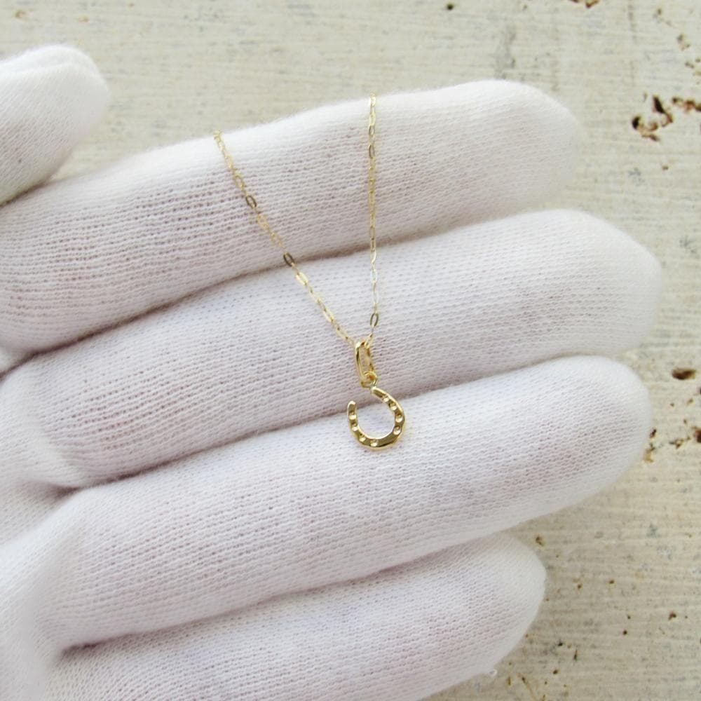 K18 18K 刻印 18金 ネックレス トップ 馬蹄 ホースシュー 金運 開運