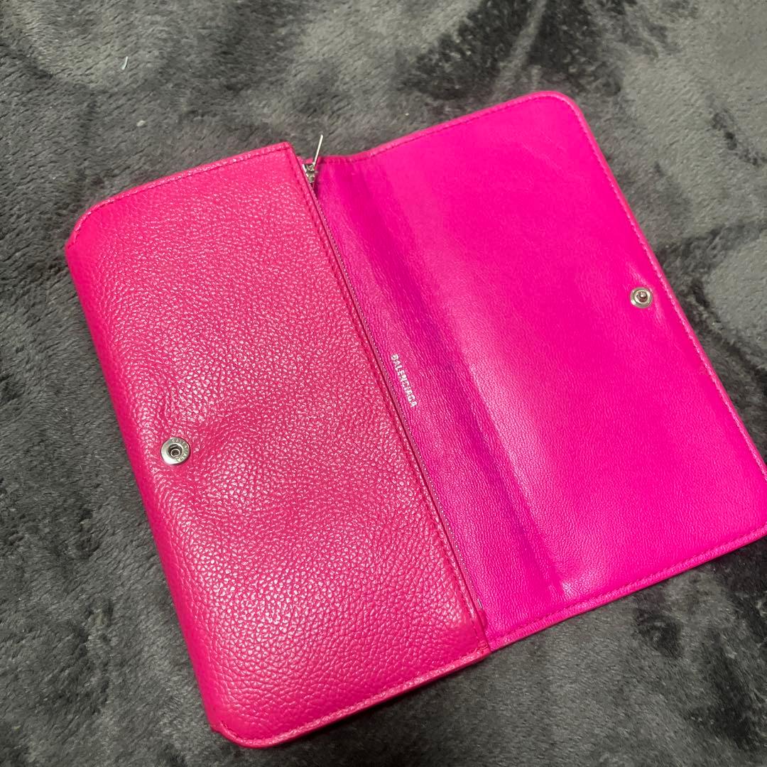 長財布　ピンク　折財布　レディーズ　バレンシアガ