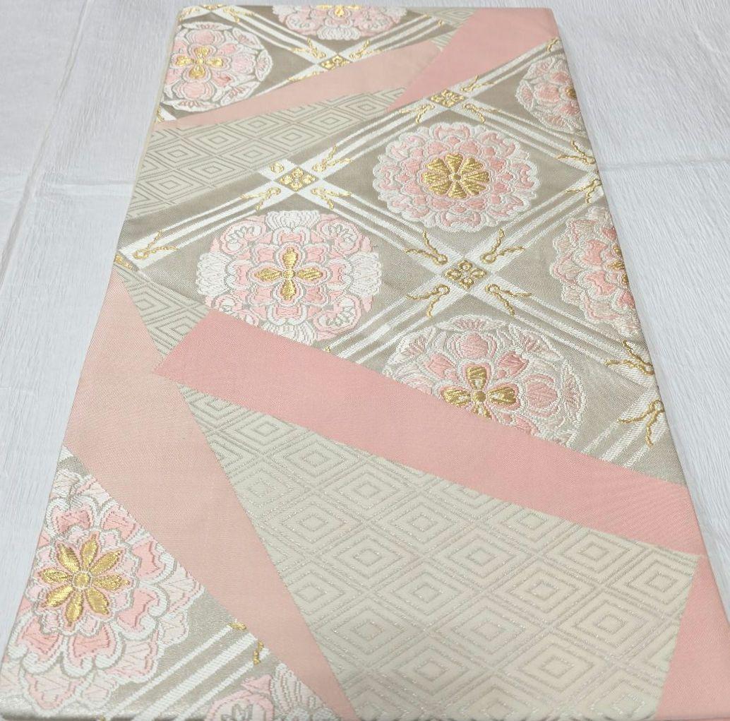 オフホワイト菊梅訪問着と袋帯・帯揚げ帯締めの4点フルセット