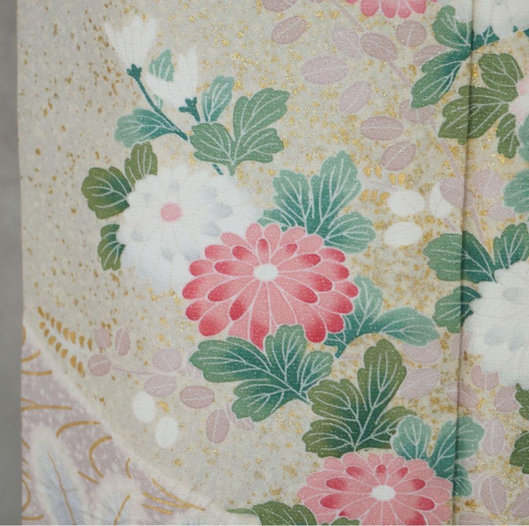 訪問着フルセット　258 正絹　入学式　お宮参り【訪問着、袋帯、帯締め、帯揚げ】