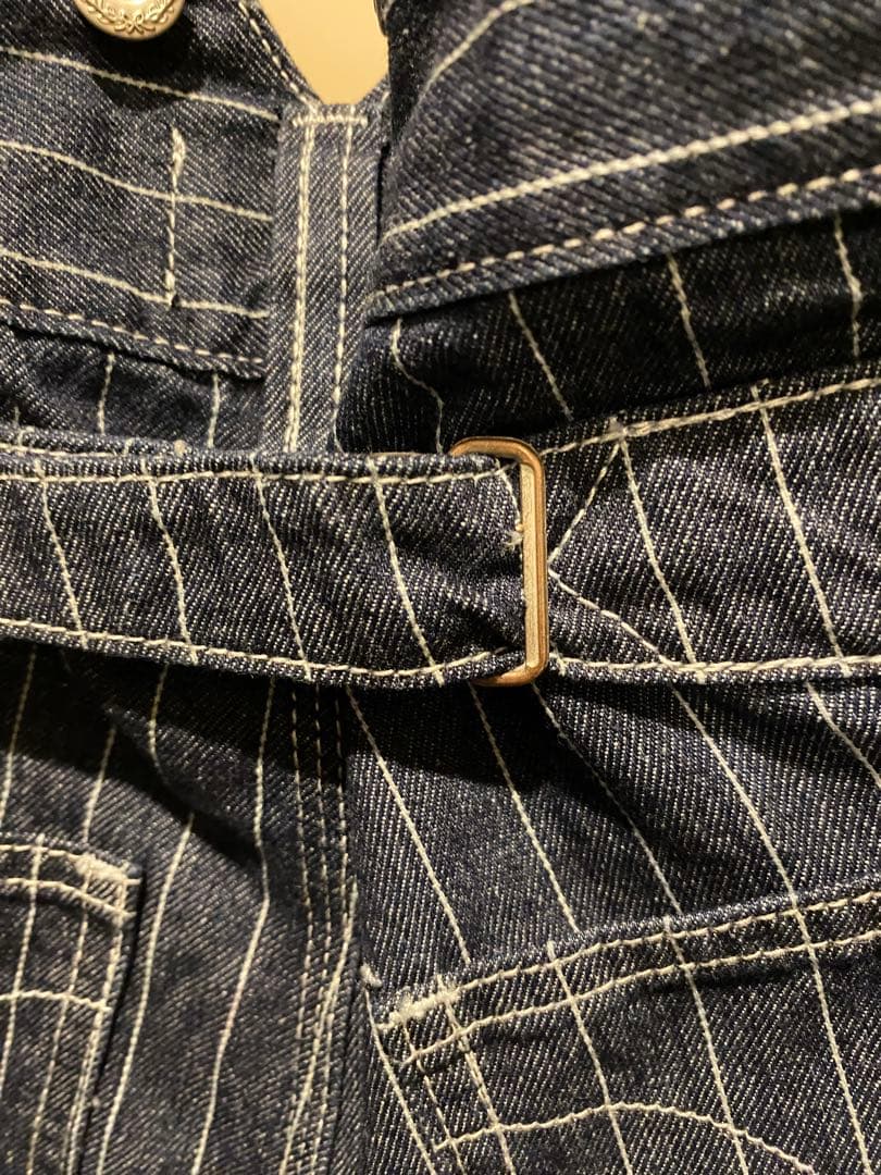 【新品同様】ヒッコリーパンツストライプデニム＆ストライプベスト セットアップ