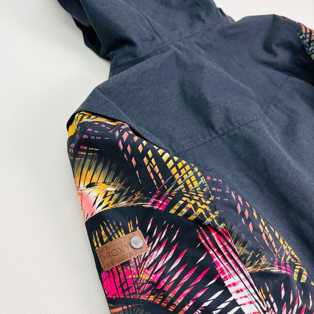 2477【極美品】ROXY ロキシー 上下セット スノボウェア 総柄 ブラック