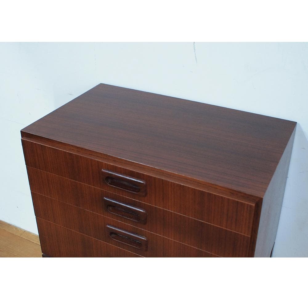 ビンテージ ローズウッド材 カトラリーチェスト 4段 検索/北欧デンマーク