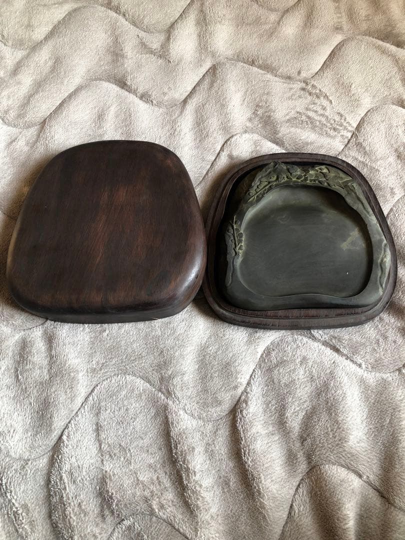 硯　すずり 端溪硯 花鳥文 水岩 文房四寶 書道用品 端渓硯