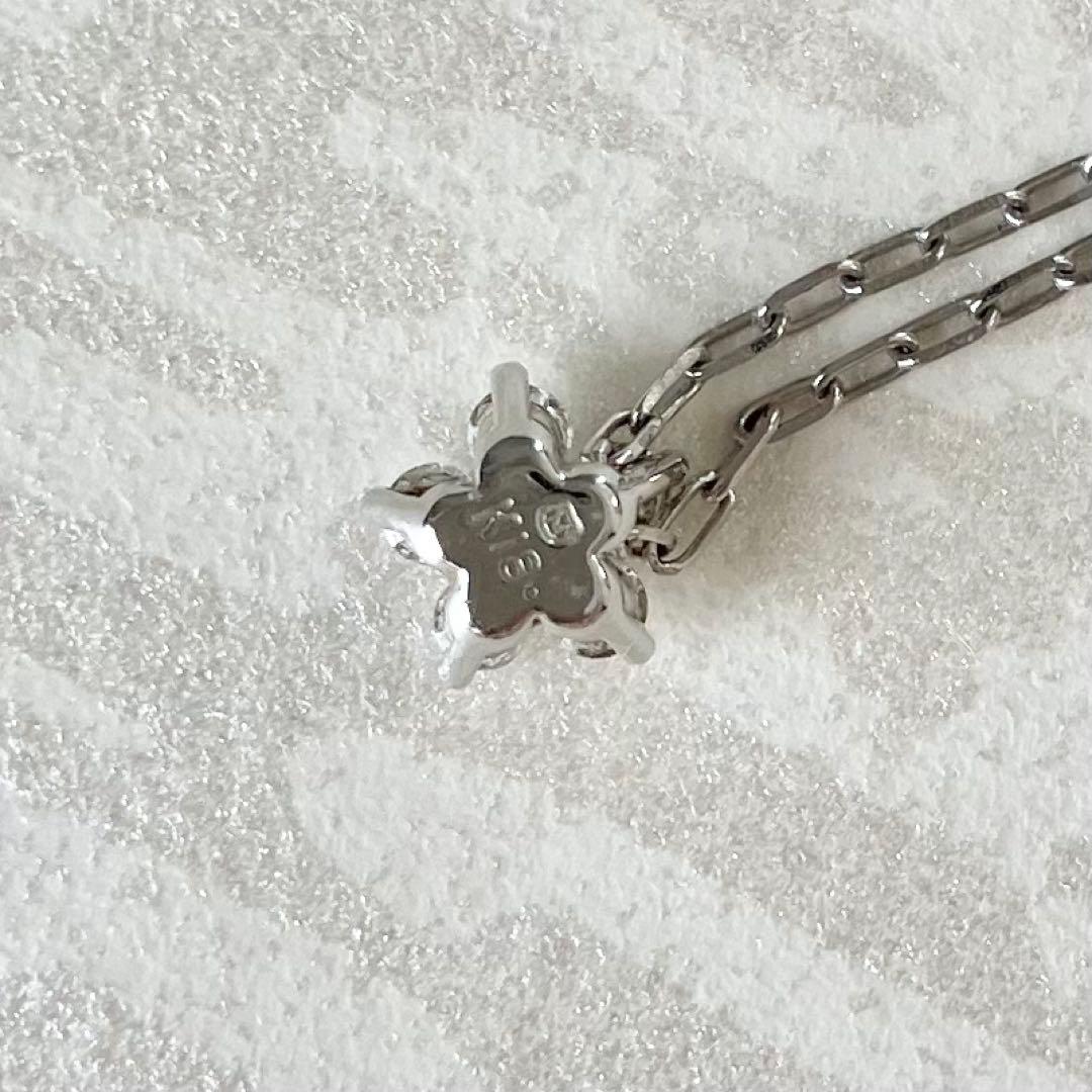 ミキモト K18 ホワイトゴールド ダイヤモンド 0.1ct ネックレス 箱あり