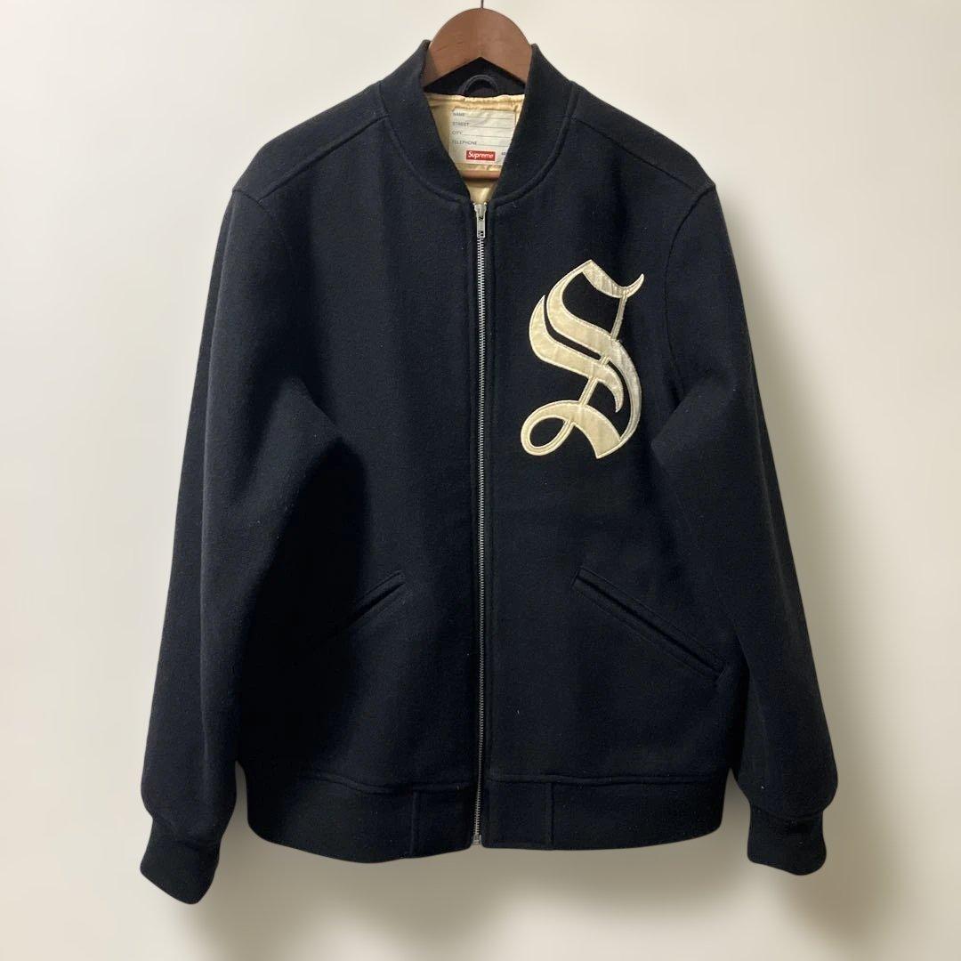 ジャケット・アウター Supreme Old English Zip Varsity Jacket L