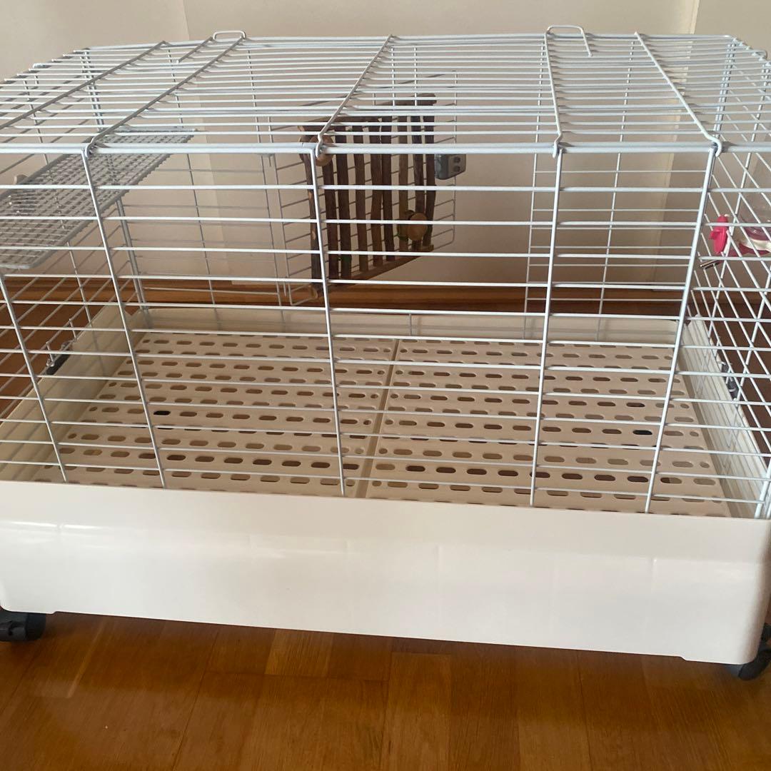 サンコー　うさぎケージ 80 キャスター付き　ホワイトケージ　かじり棒付き