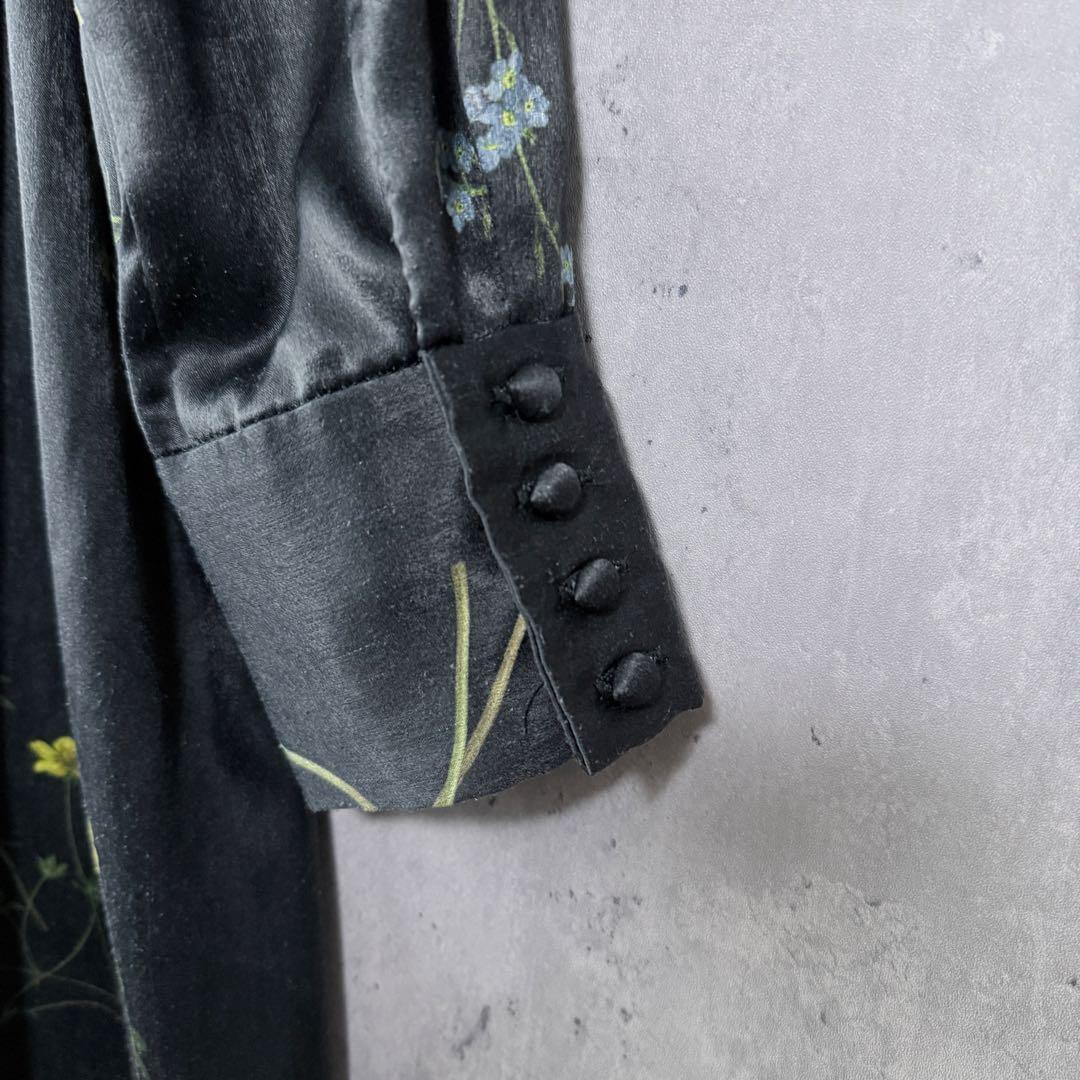 アメリヴィンテージ ボタニカルプリーツドレス ワンピース 黒 M