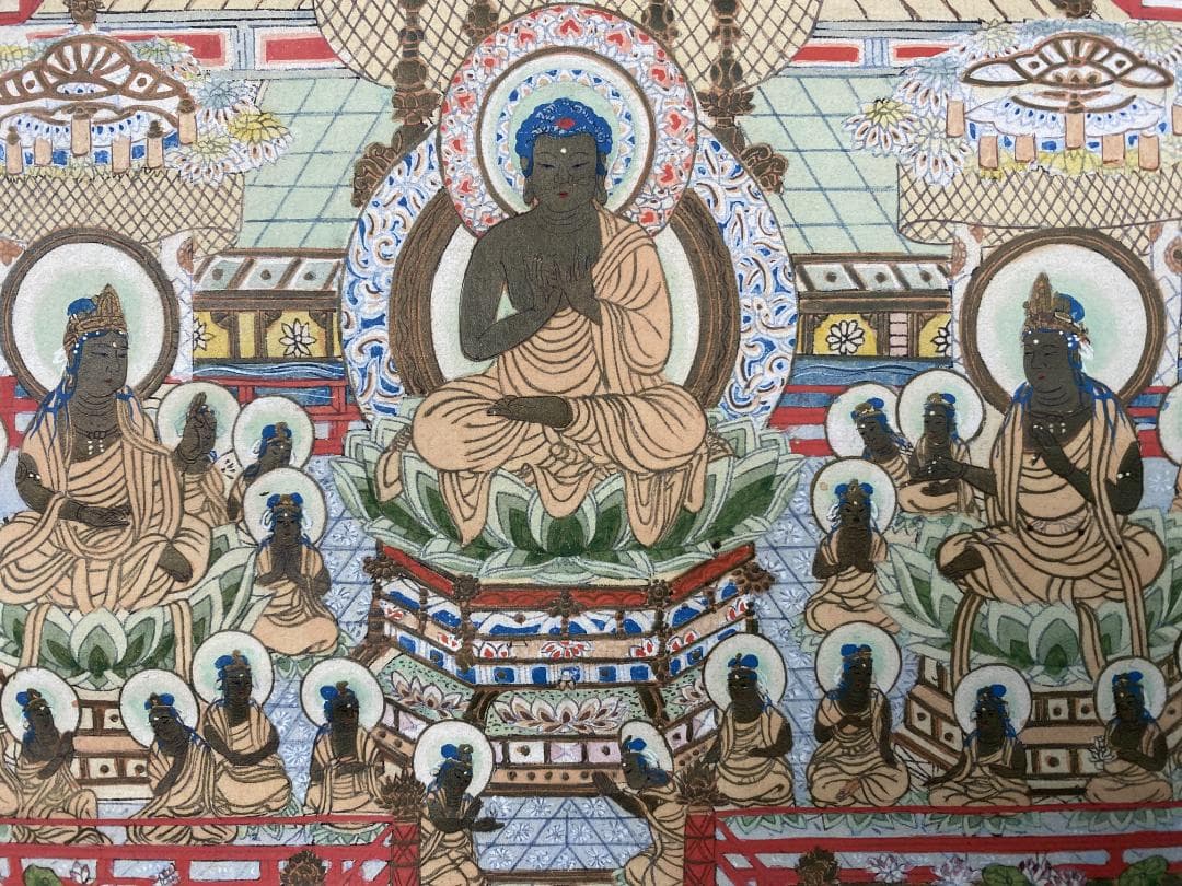 T*5様 曼荼羅 当麻曼荼羅 浄土曼荼羅【木版】観経変相図 浄土変相図 天平宝字