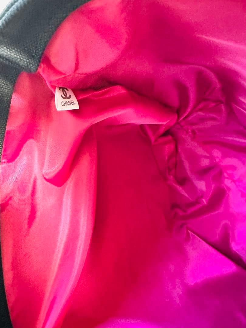 CHANELノベルティ☆トートバッグ新品未使用品キャンバス黒裏地ピンク色ブラック