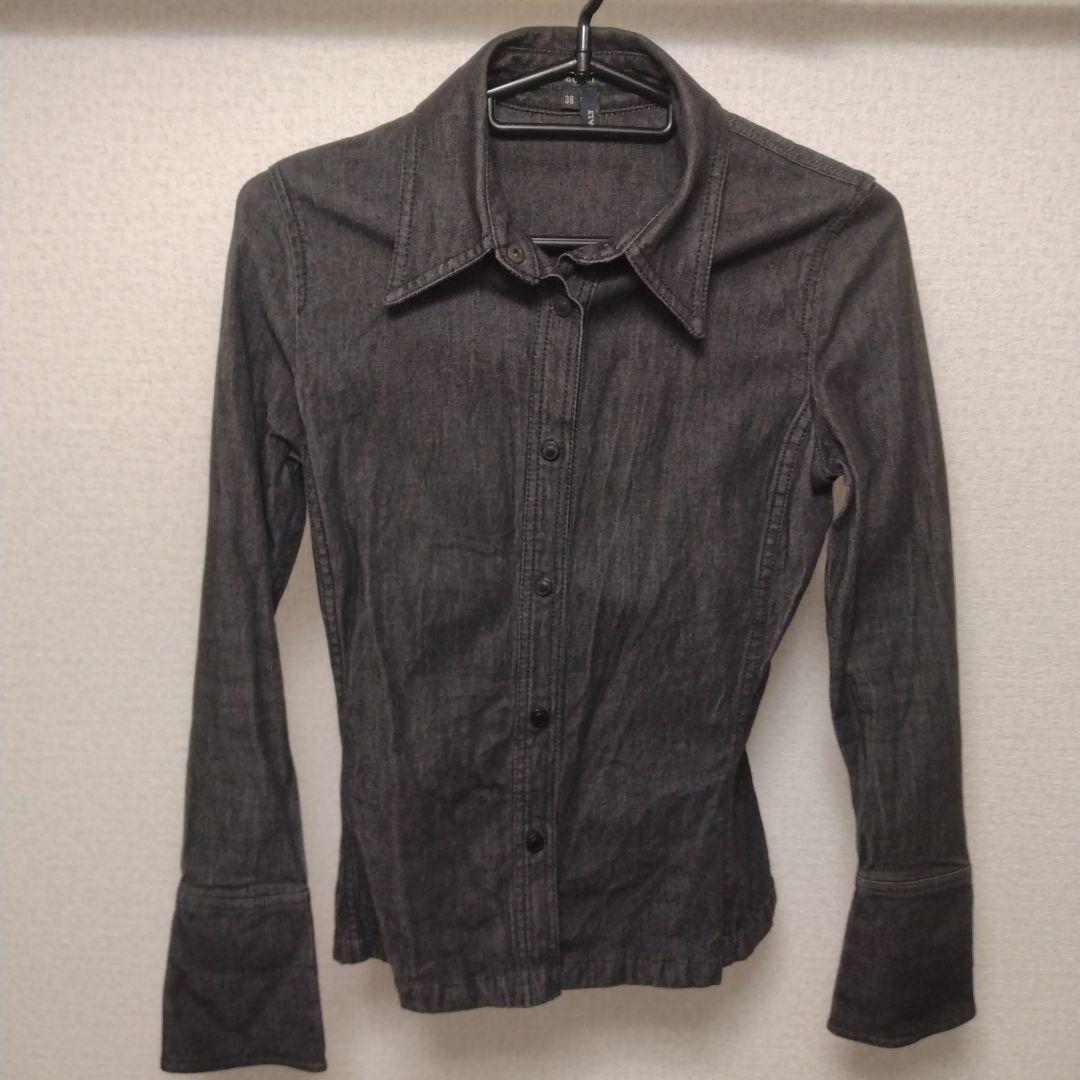 【匿名配送】GUCCI　グッチ　デニムジャケット　フレア袖　ダークグレー　38